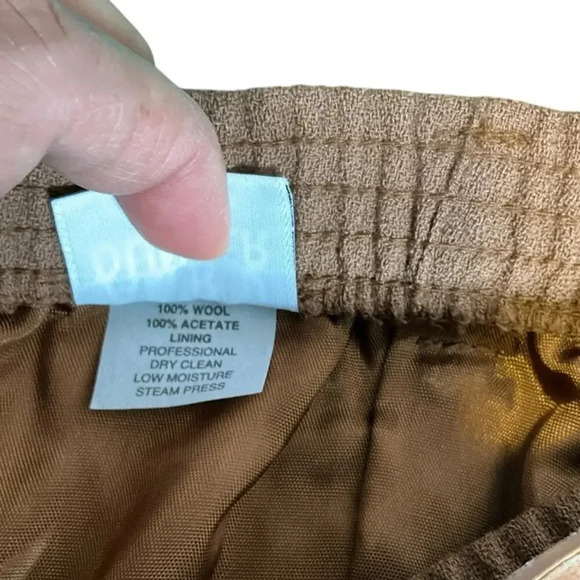 Vintage Alfred Dunner 100% Wool Tan Skirt Knee Length Size 12 W/Belt Work Wear - Picture 8 of 10
